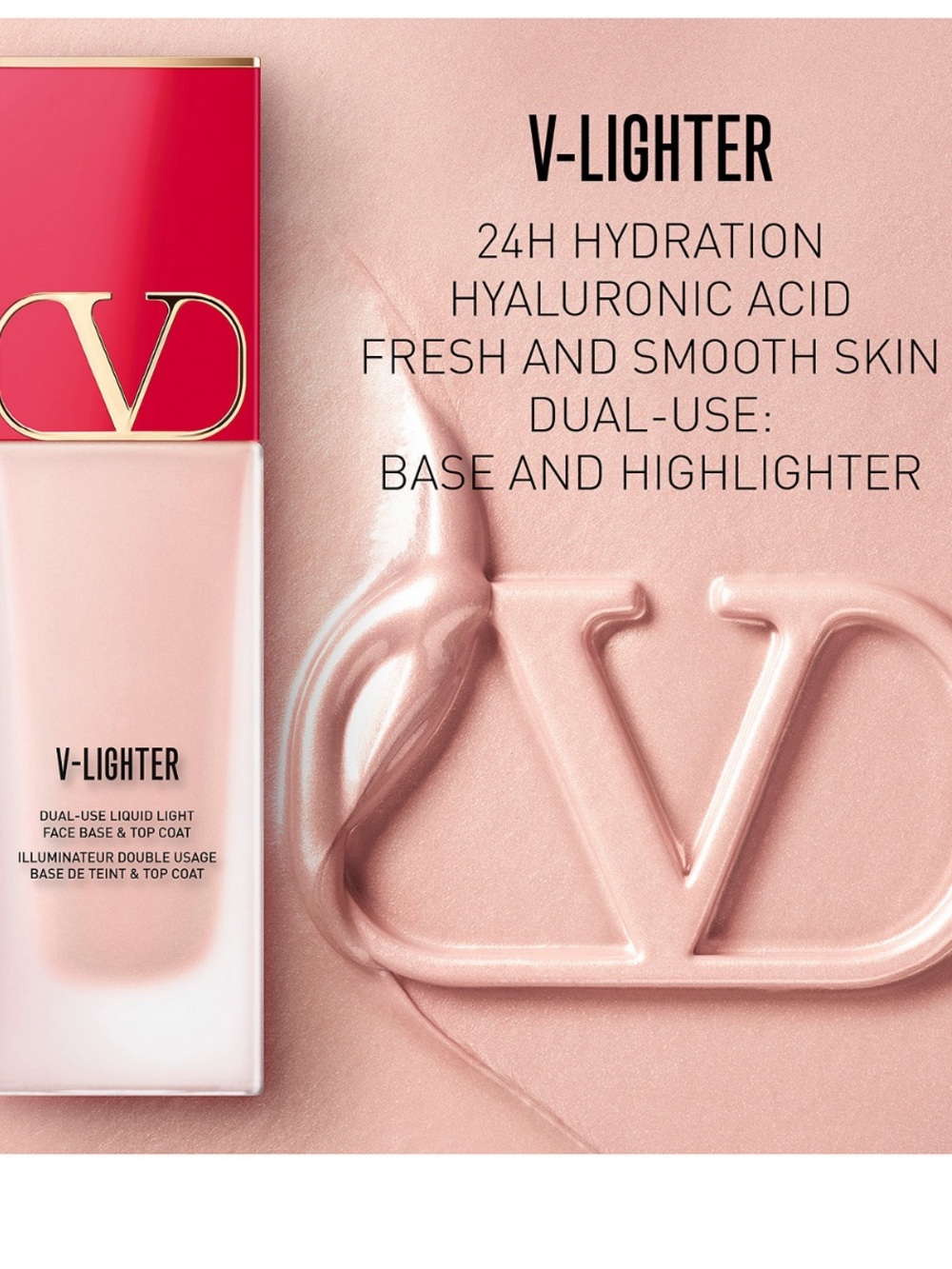 Valentino ROSA V-Lighter Illuminating Face Primer & Highlighter /Hyaluronic Acid